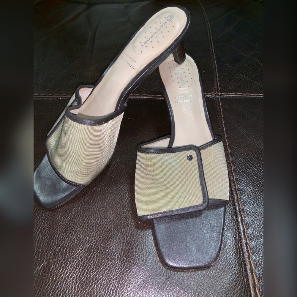 Mesh & Leather RockPort Kitten Heels